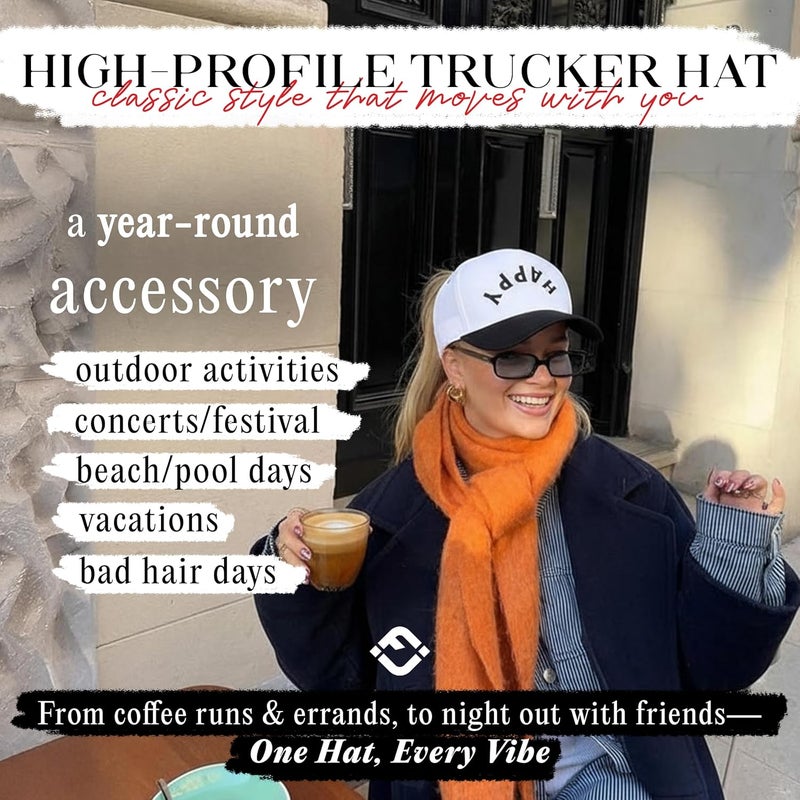 Funky Junque Trucker Hat Women Men 2-Tone Baseball Cap – Vintage Western Style Embroidered Snapback, Premium Cotton Blend - Image 4